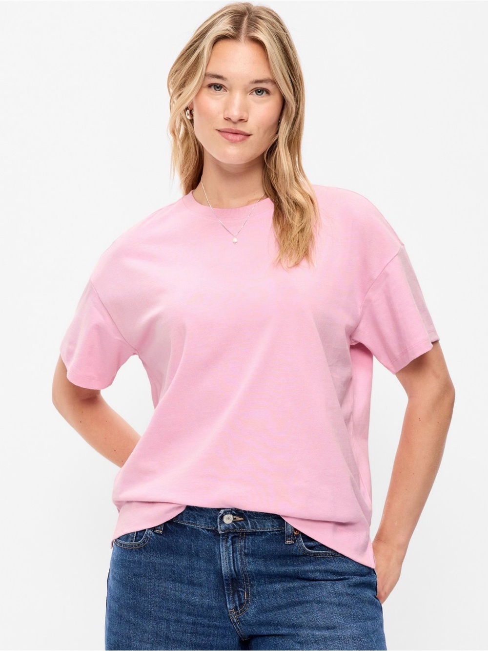 Old Navy Light Pink Relaxed Crewneck Tee